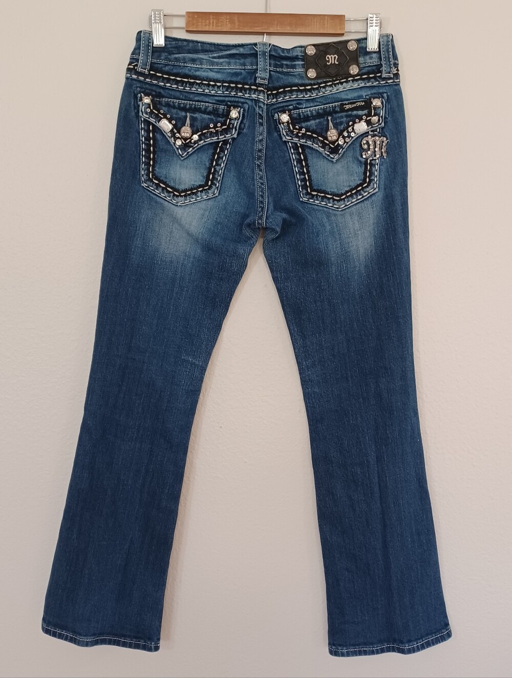 Miss Me Embellished Bootcut Jeans Size 28 (JE5439BR) Classic Casual Rescue Denim